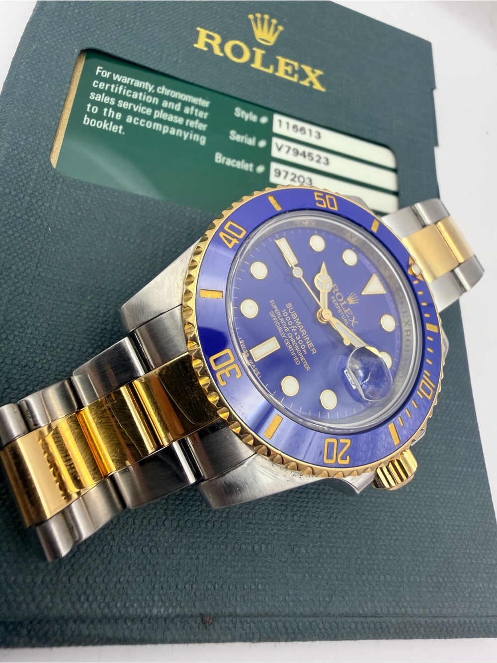 Rolex Two-Tone Blue Dial Submariner Watch